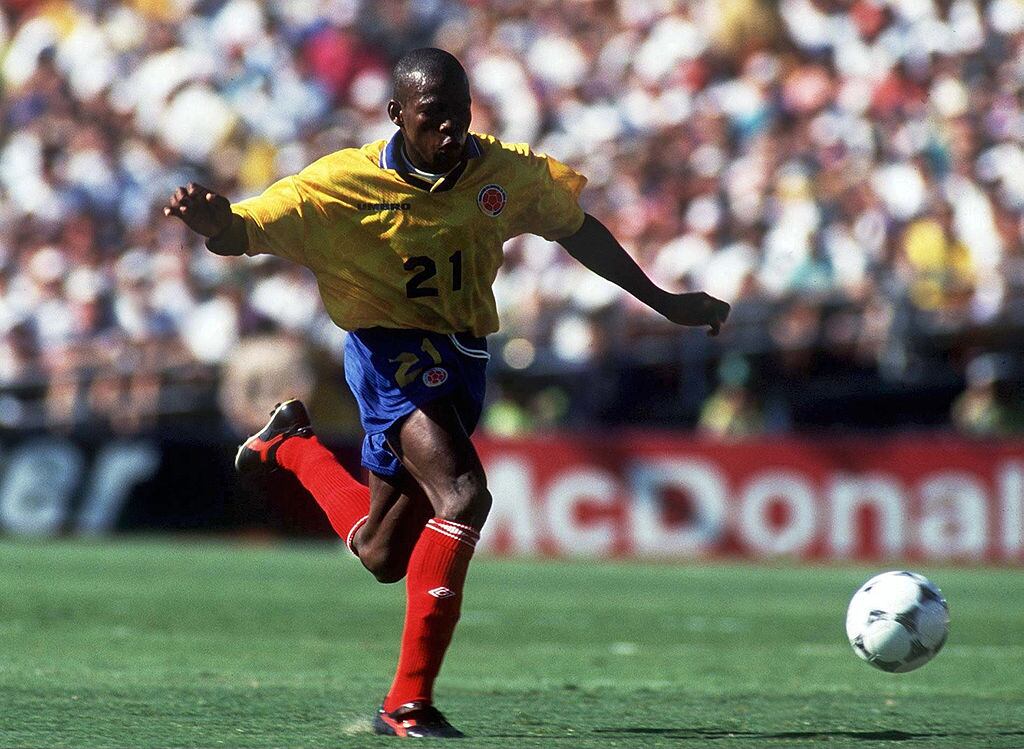 Faustino Asprilla. Foto: Henri Szwarc/Bongarts/Getty Images.
