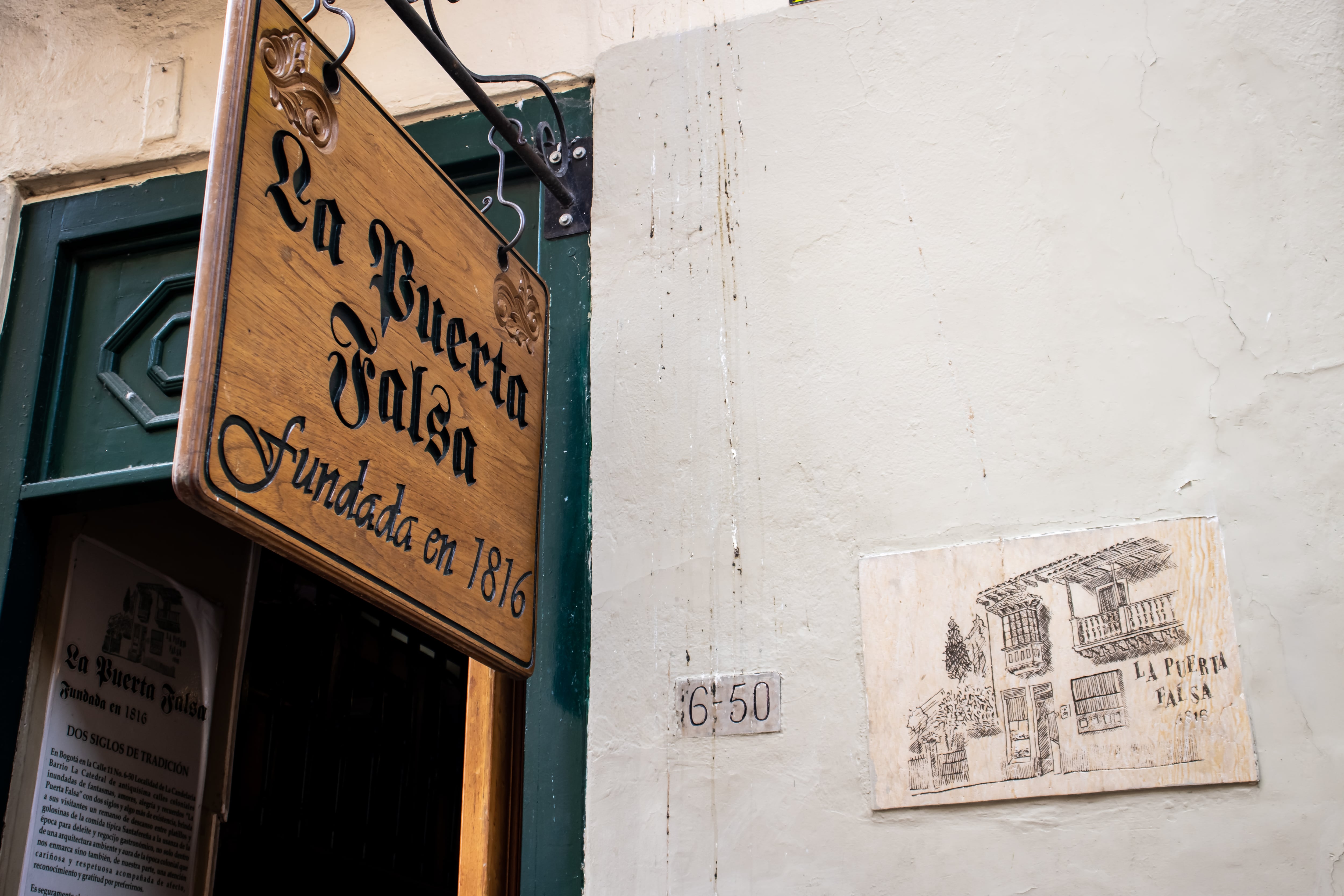 Restaurante 'La Puerta Falsa' en Bogotá, Colombia. Foto: Getty Images
