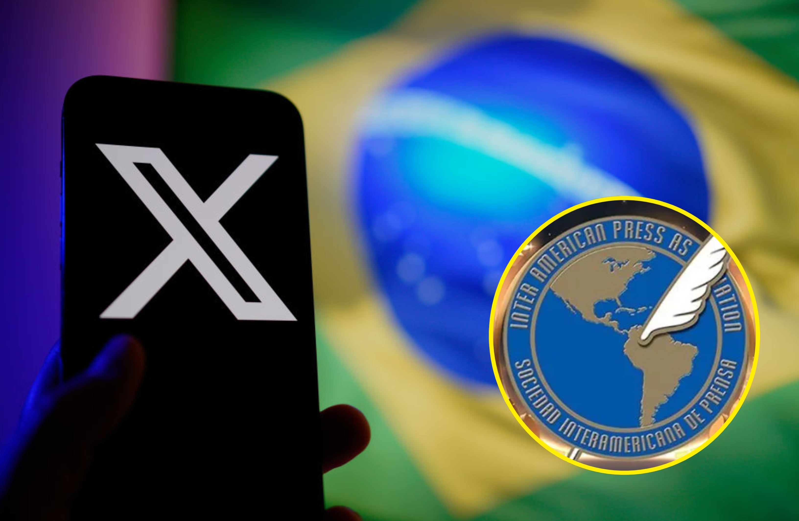 Red social X. I Foto: Getty Images. Logo de la SIP. I Foto: Sociedad Iberoamericana de Prensa.