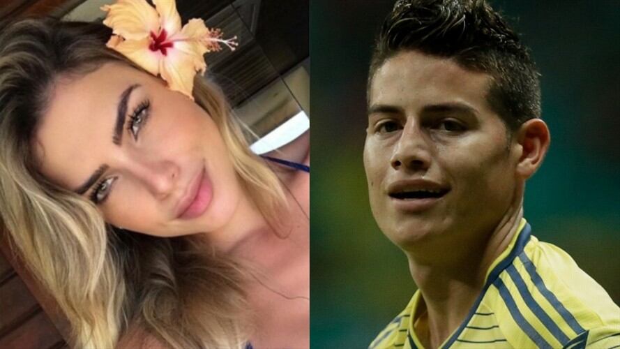Modelo brasileña Erika Schneider y futbolista James Rodríguez. Foto: Instagram: @erikaschneider / Colprensa-Diego Pineda