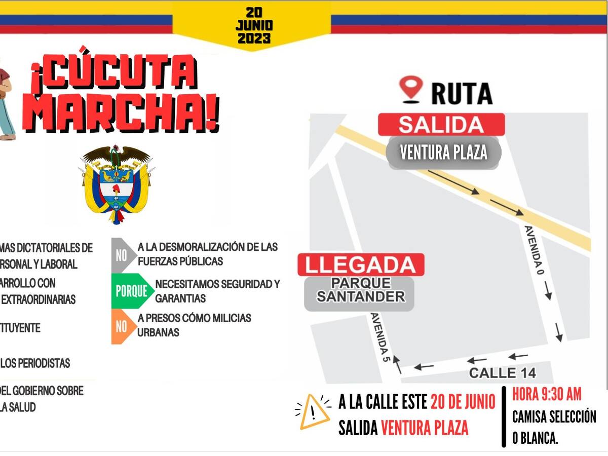 Cúcuta se suma a la ‘Marcha de la Mayoría’, convocada por la oposición