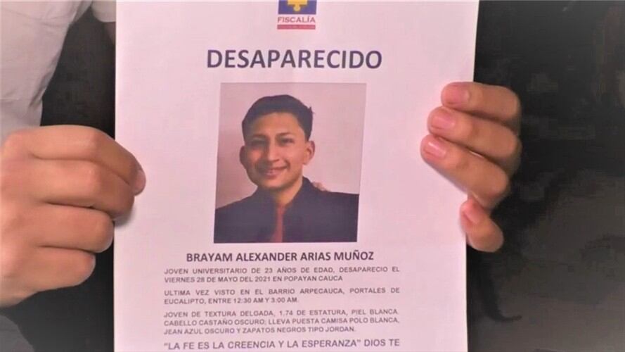 Desde el pasado 27 de mayo no hay pistas del paradero del joven universitario . Foto: Cortesía