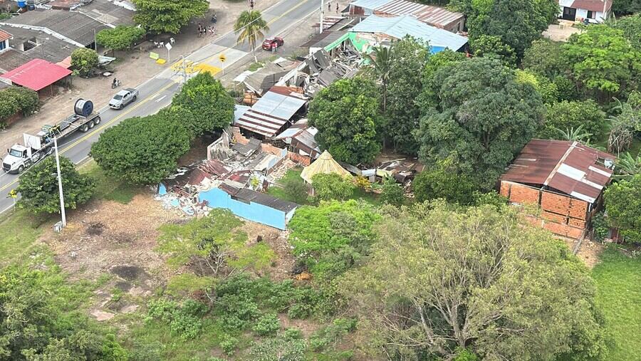 Afectaciones en Paratebueno luego del sismo. Foto: Colprensa.