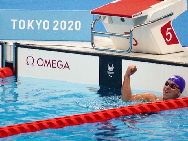 Moisés Fuentes García ganó medalla de plata en los 100 MTS pecho S4 en los Juegos Paralímpicos de Tokio 2020. Foto: Twitter: @COLParalimpico