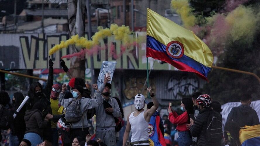 Manifestaciones durante el paro nacional en Colombia. Foto: Colprensa - Camila Díaz