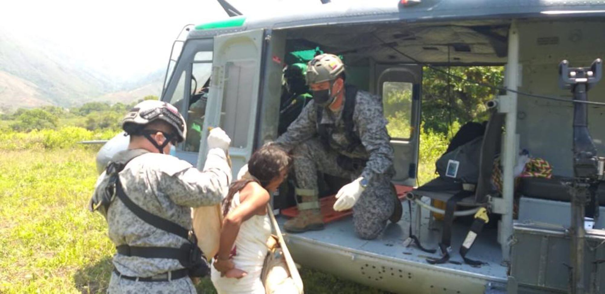  Evacuación de los menores/ Fuerza Aérea Colombiana