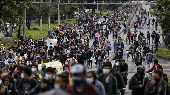 Funcionarios judiciales se unen al paro nacional. Foto: Colprensa