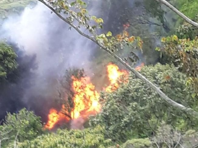 Destruyen en Antioquia laboratorio clandestino de permanganato de potasio. Foto: Policía Nacional