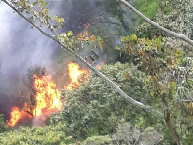 Destruyen en Antioquia laboratorio clandestino de permanganato de potasio. Foto: Policía Nacional