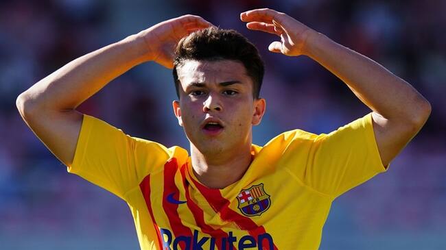 Juan David Fuentes, jugador colombiano de la Masia del FC Barcelona. Foto: Gualter Fatia/Getty Images