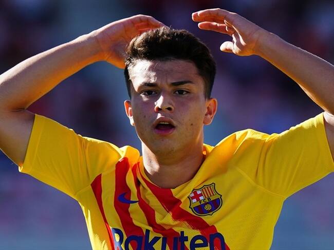 Juan David Fuentes, jugador colombiano de la Masia del FC Barcelona. Foto: Gualter Fatia/Getty Images