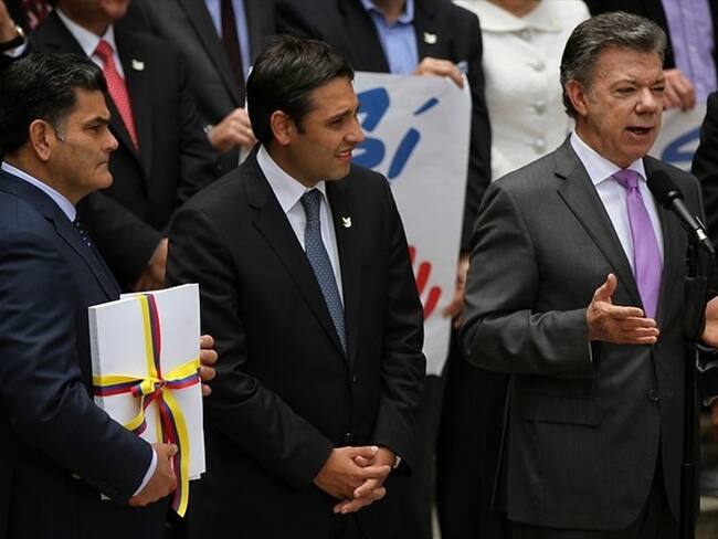 Juan Manuel Santos presentó el acuerdo final del proceso de paz con las Farc ante el Congreso. Foto: Colprensa