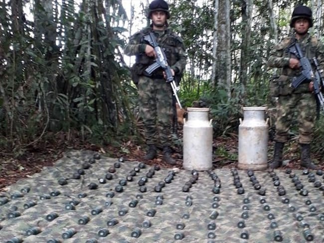 Decomisan caleta con armas de las disidencias de las Farc en Caquetá. Foto: Ejército Nacional