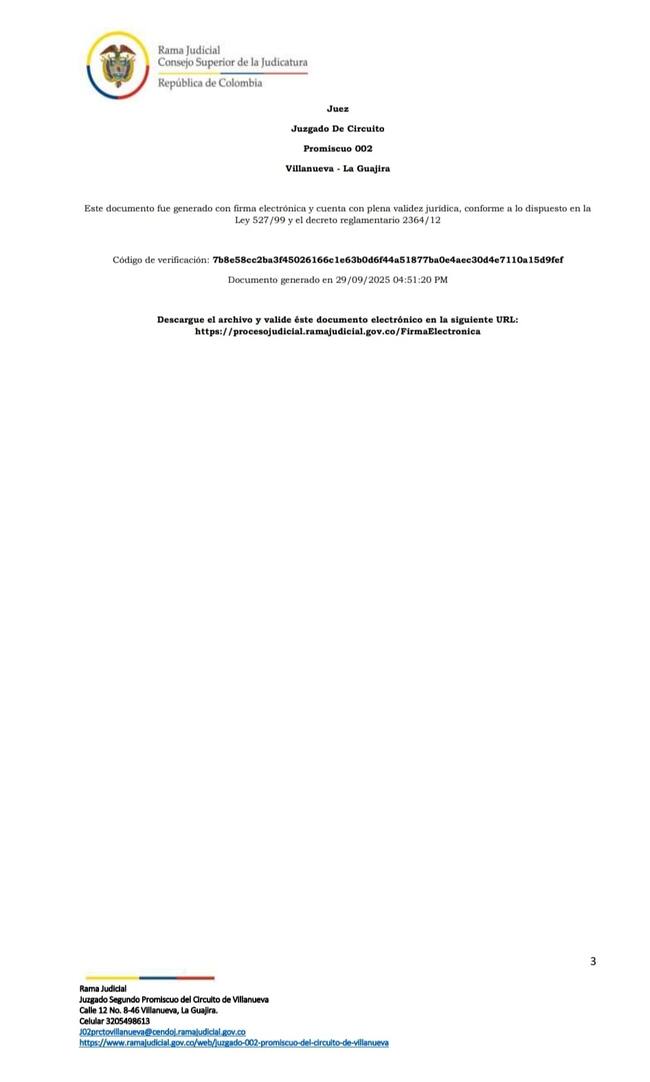 Auto Juez tomó medidas ante incumplimiento del fallo de tutela que ordenó traslado de ‘Pipe Tuluá’. Foto: suministrada.