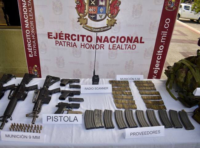 Armamento de las disidencias de las Farc. Foto: Fuerzas Militares.