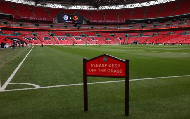 London (United Kingdom), 10/08/2024.- Wembley Stadium ahead of the FA Community Shield between Manchester City and Manchester United at Wembley Stadium in London, Britain, 10 August 2024. (Reino Unido, Londres) EFE/EPA/ANDY RAIN