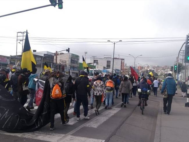 Inicia marcha de estudiantes de UPTC desde Tunja a Bogotá. Foto: La W