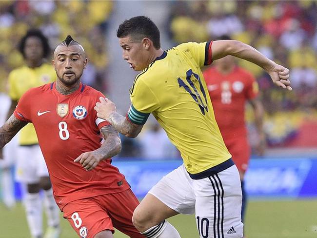 Los goles de Colombia ante Chile. Foto: Getty