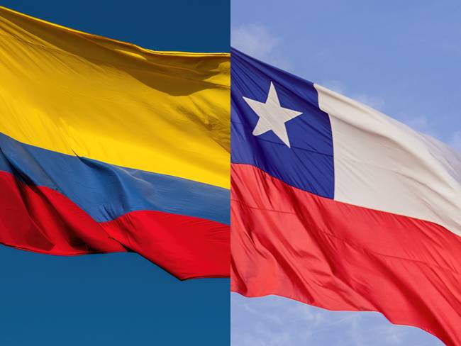 Banderas de Colombia y Chile imagen de referencia. Fotos: Getty Images.