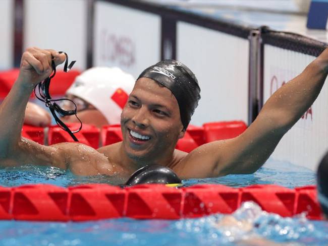 El nadador colombiano ganó medalla de plata en los 100 metros pecho en la categoría S6.. Foto: Adam Pretty/Getty Images