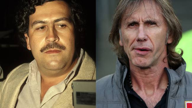Narcotraficante Pablo Escobar y exfutbolista argentino Ricardo Gareca