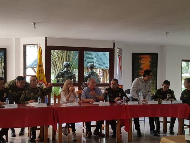 El Ministro de la Defensa encabezó Consejo Extraordinario de Seguridad en el norte del Valle.. Foto: Gobernación Del Valle