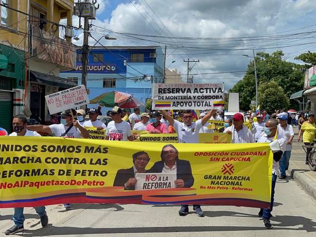 Monterianos se unieron a jornada de movilizaciones contra el gobierno Petro. Foto: cortesía.