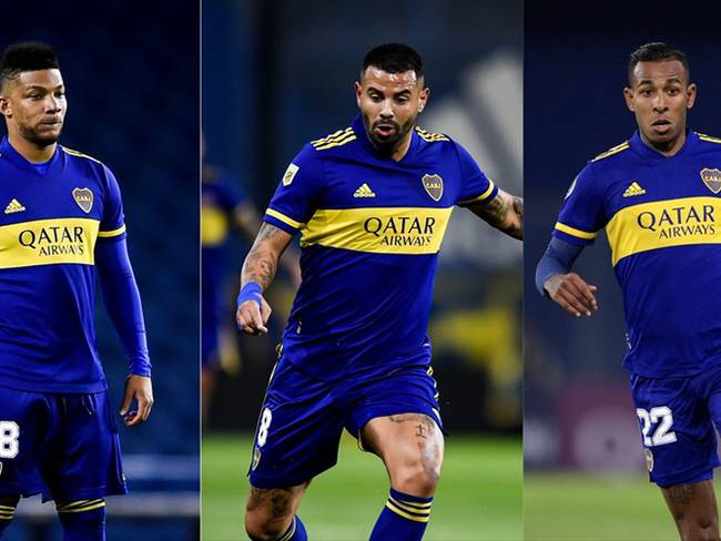 Jugadores colombianos en Boca Juniors Frank Fabra, Edwin Cardona y Sebastián Villa. Foto: Marcelo Endelli/Getty Images - Juan Mabromata-Pool/Getty Images