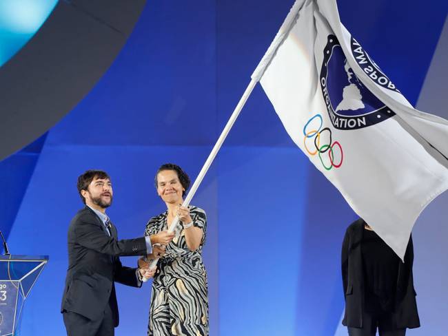 Barranquilla recibiendo la bandera de los Juegos Panamericanos 2027./ Foto: Panam Sports