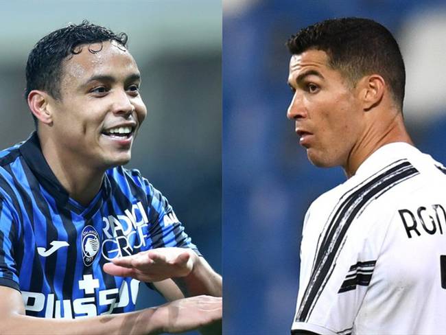 Luis Fernando Muriel y Cristiano Ronaldo. Foto: Sportinfoto/DeFodi Images via Getty Images - Alessandro Sabattini/Getty Images